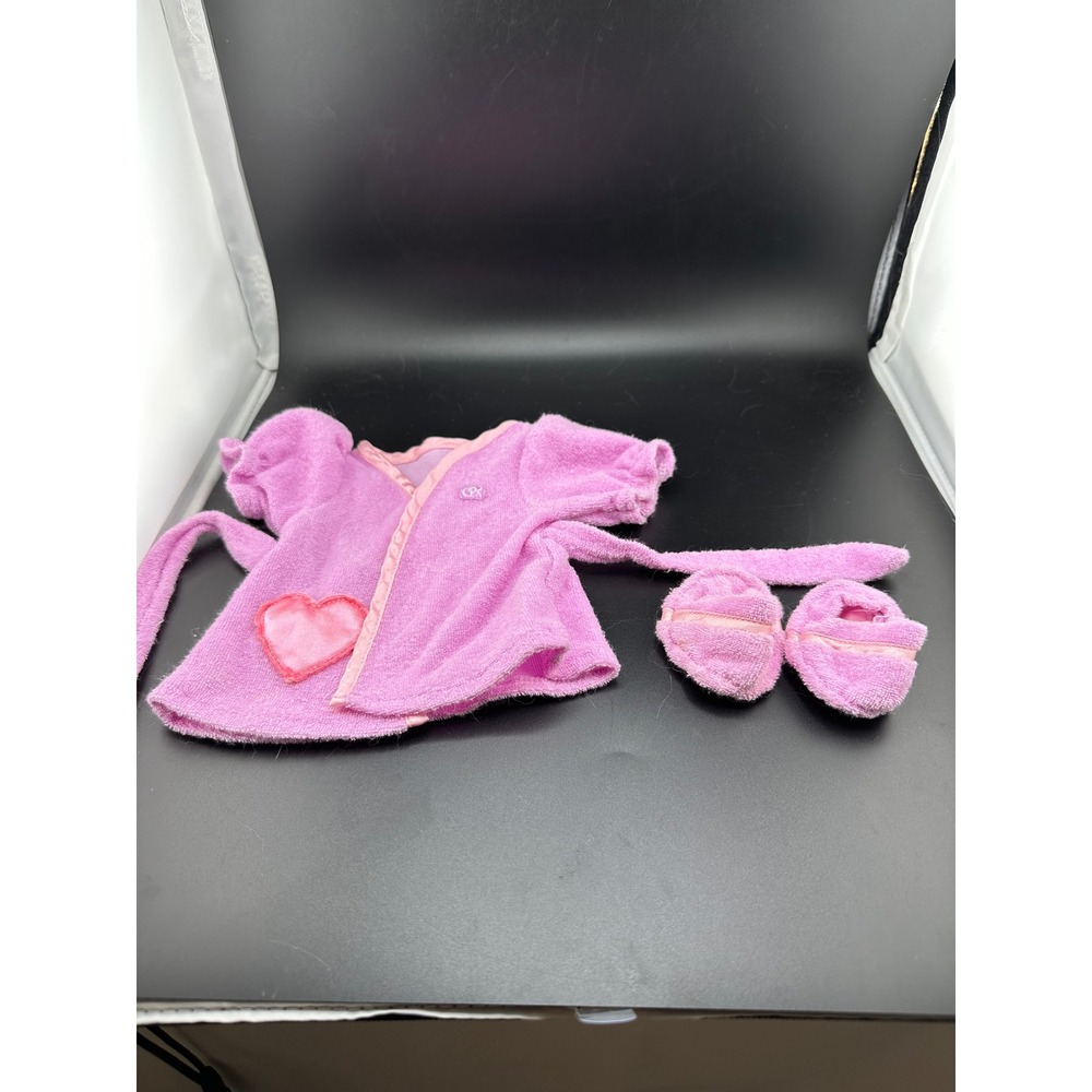 Cabbage Patch Kids Pink robe and slippers doll shoes 1980s Pink Splash and Play